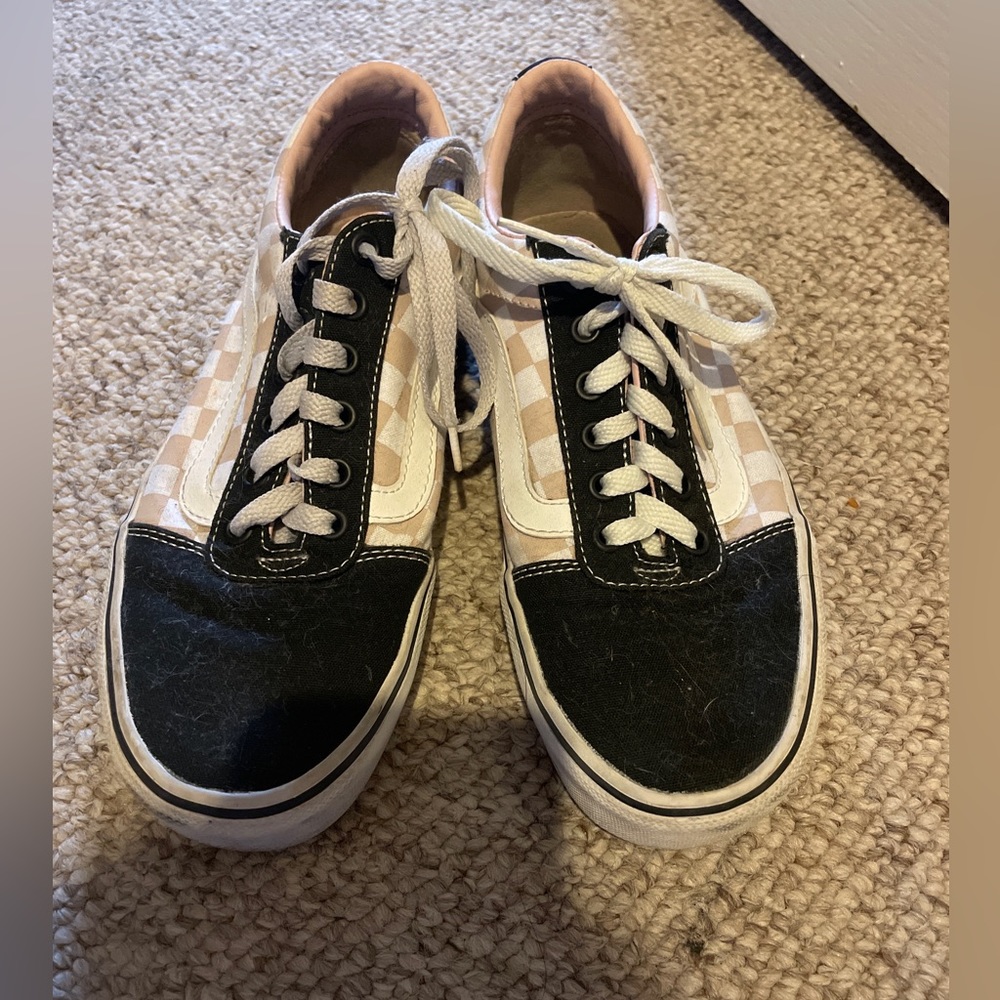 Pink and White Checkered Old School Vans